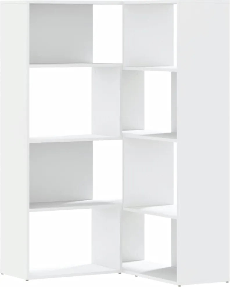 vidaXL Bibliotecă 4 niveluri, alb, 85x85x140 cm, lemn prelucrat