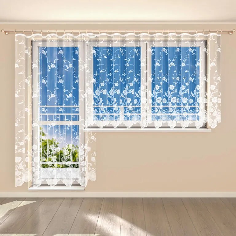 Perdea finisată din jacard DEBORA - set pentru balcon