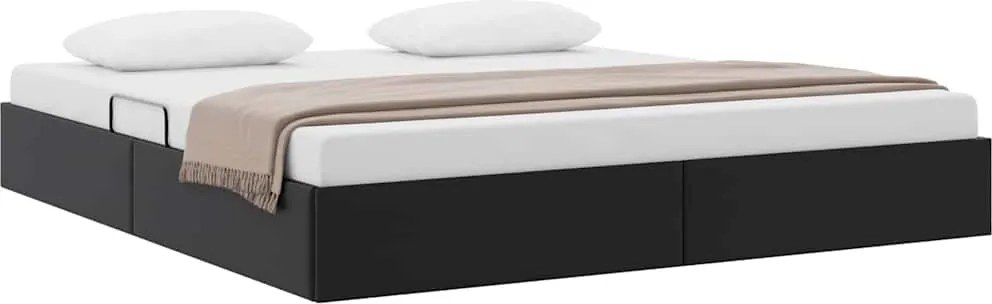 vidaXL Pat cu storage Negru 160 x 200 cm Piele artificială