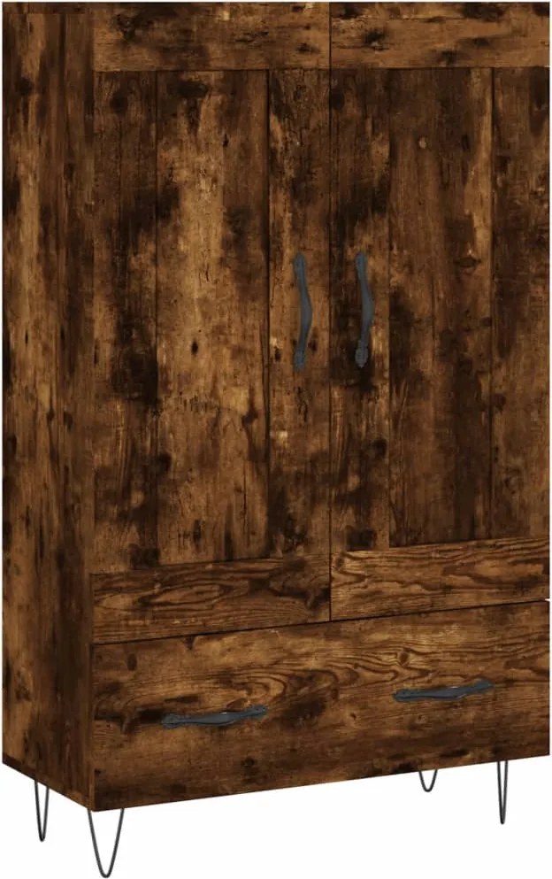 vidaXL Dulap înalt, stejar afumat, 69,5x31x115 cm, lemn prelucrat