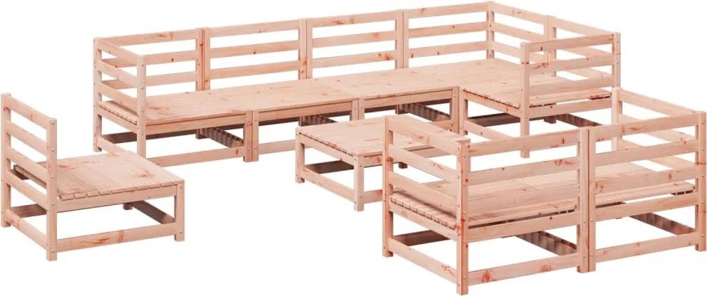 vidaXL Set canapele grădină, 9 piese, lemn masiv brad douglas
