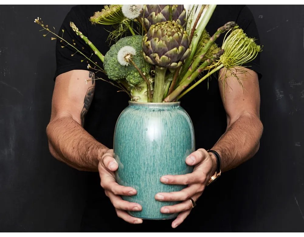 Vază verde din gresie (înălțime 20 cm) Gastro Green – Bitz