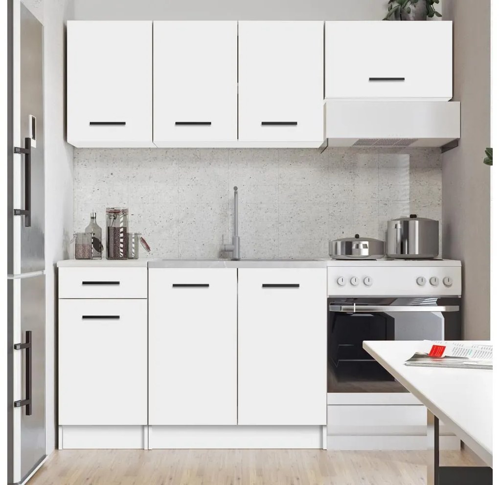 Mobilă de bucătărie ARLEN, 180 cm, albă