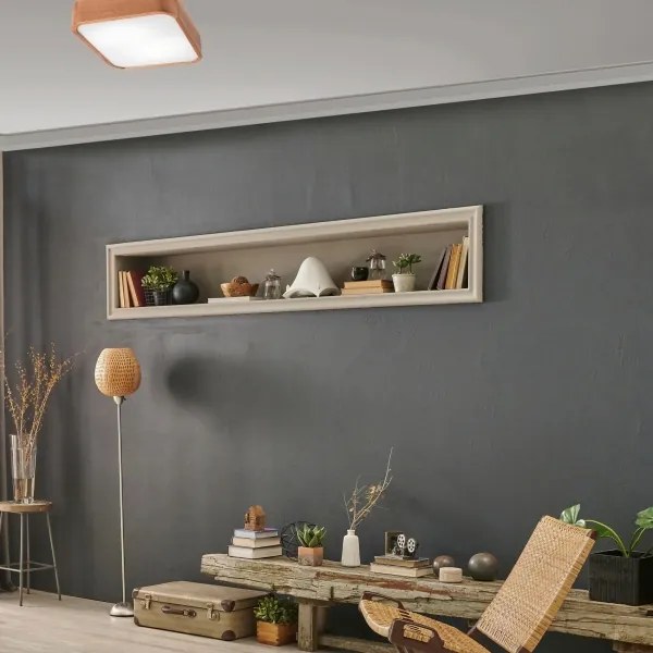 Plafonieră OAK SQUARE 2xE27/15W/230V 35x35 cm stejar