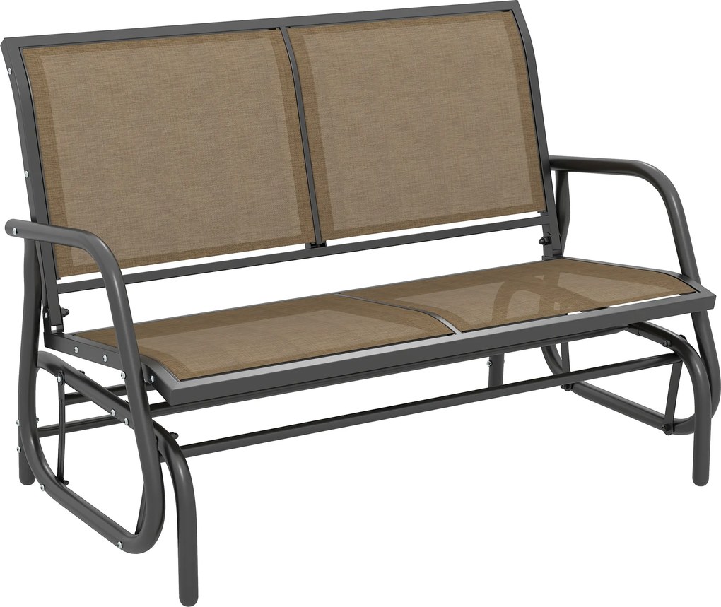 Outsunny Banca Tip Leagan 2 Locuri din Metal, Negru, 123x70x87 cm | Aosom Romania