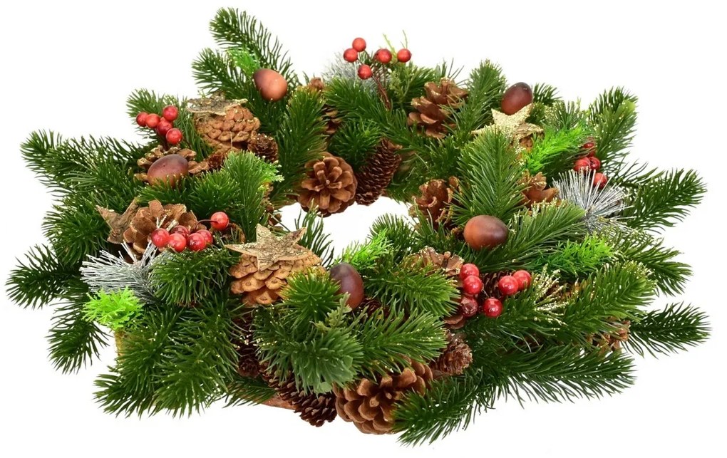 Coroană de Crăciun decorată din brad Winter Dream, 40 cm