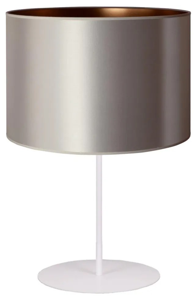 Duolla - Lampă de masă CANNES 1xE14/15W/230V 20 cm argintie/cupru/albă