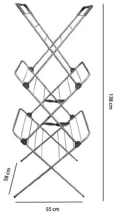 Uscător de rufe vertical cu 3 niveluri