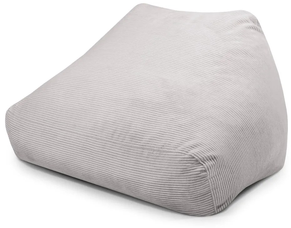 Fotoliu bean bag gri deschis cu tapițerie din catifea reiată Sofa Snug – SLOWDOWN