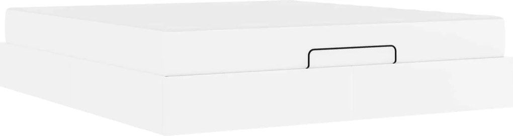 vidaXL Cadru de pat cu saltea cu saltea 2 pcs Alb PVC