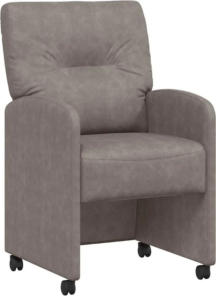 vidaXL Scaune de dining cu roți cu roți 2 pcs Gri 57 x 67 x 95 cm