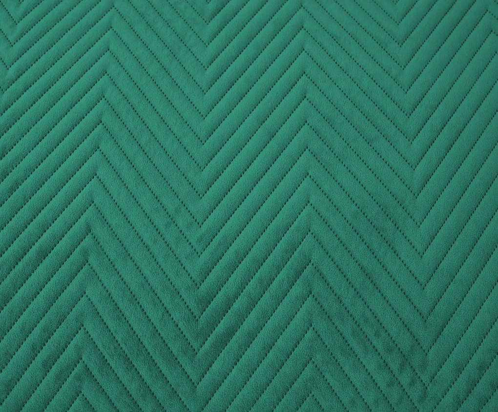 Cuvertura de pat din catifea verde cu model ARROW VELVET Dimensiuni: 220 x 240 cm