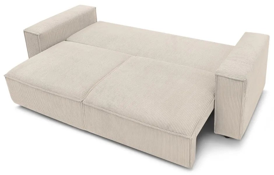 Canapea extensibilă din reiat Bobochic Paris Nihad, 245 cm, crem - alb