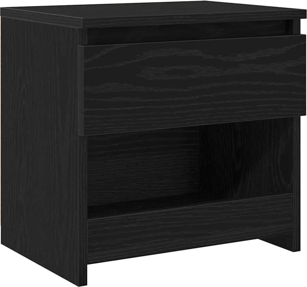 vidaXL Dulap de noapte Stejar Negru 40 x 30 x 39 cm Lemn compozit