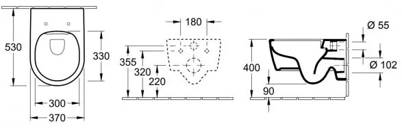 Pachet vas WC rimless suspendat + bideu suspendat, Villeroy&Boch Avento, DirectFlush, cu capac WC inchidere lenta