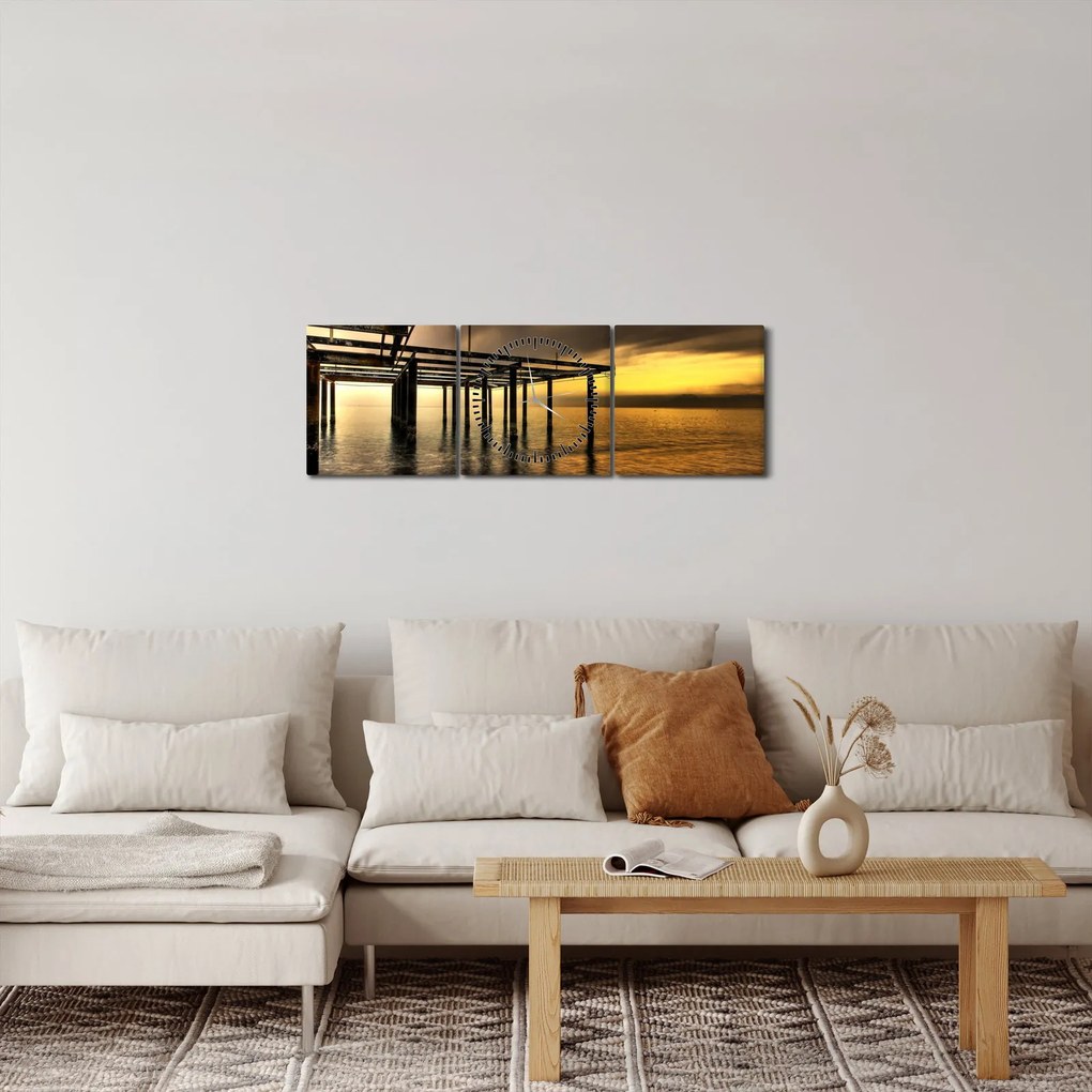 Tablou - Arhitectura la mal (cu ceas) (90x30 cm)