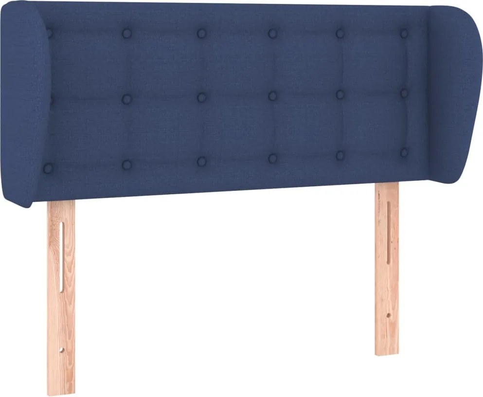 vidaXL Tăblie de pat cu aripioare, albastru, 103x23x78/88 cm textil