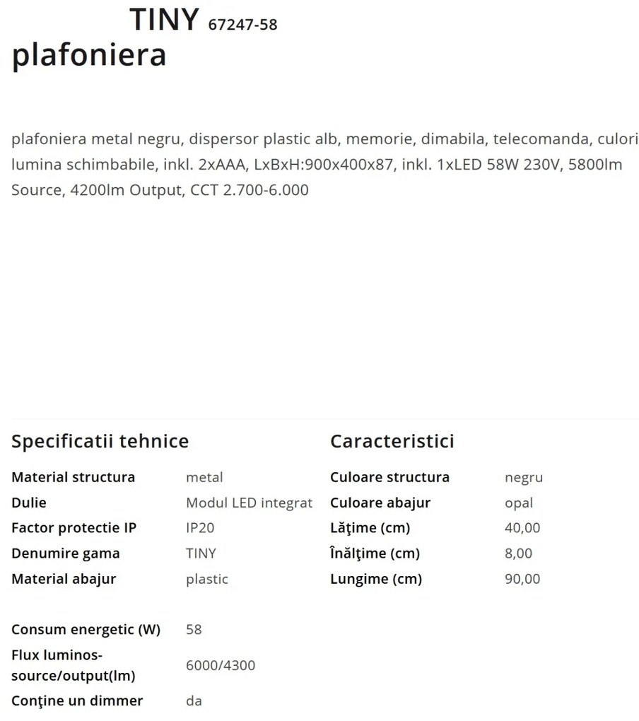 Lustra LED aplicata cu telecomanda design modern geometric TINY 58W