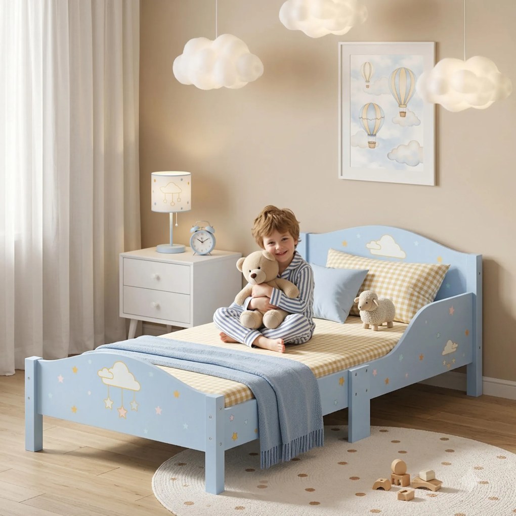 AIYAPLAY Pat Montessori pentru Copii 3-6 Ani Model Nor pentru Camera Copilului, 146 x 76,5 cm, Albastru | Aosom Romania