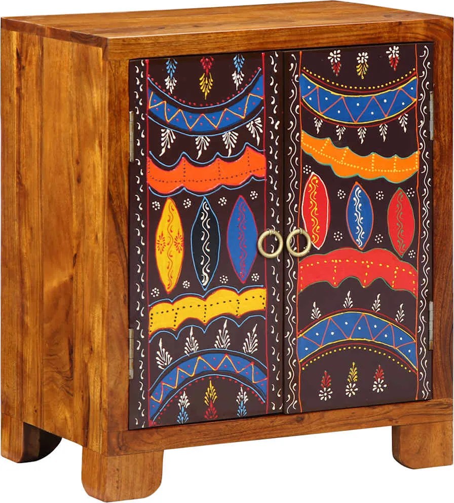 vidaXL Bufetă multicolor 50x35x60 din lemn masiv de salcâm