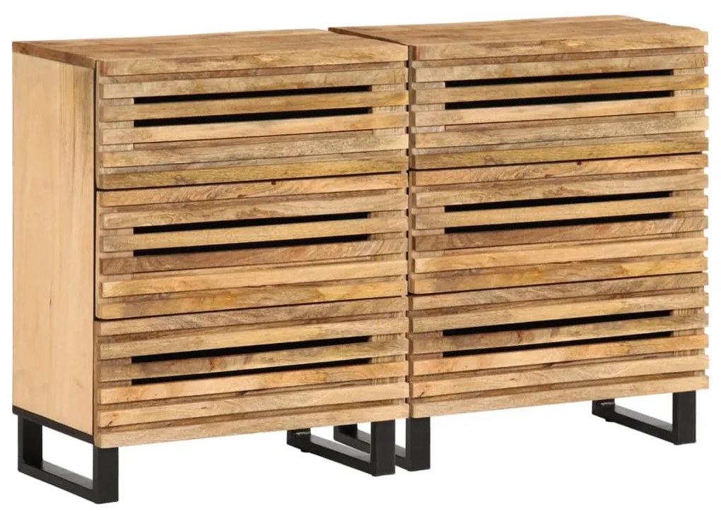 vidaXL Dulapuri, 2 buc., 60x34x75 cm, lemn masiv de mango brut