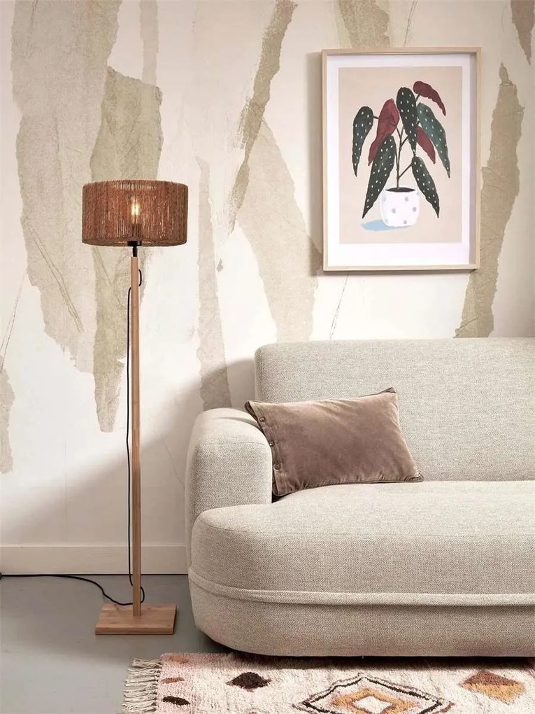 Lampadar eco din bambus si iuta Iguazu straight nat/30x16, nat
