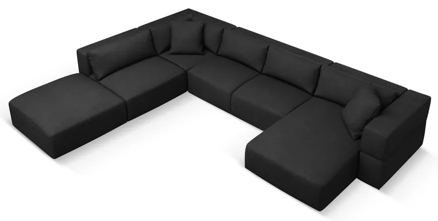 Colțar negru (cu colț pe partea stângă /în formă de "U") Esther – Milo Casa