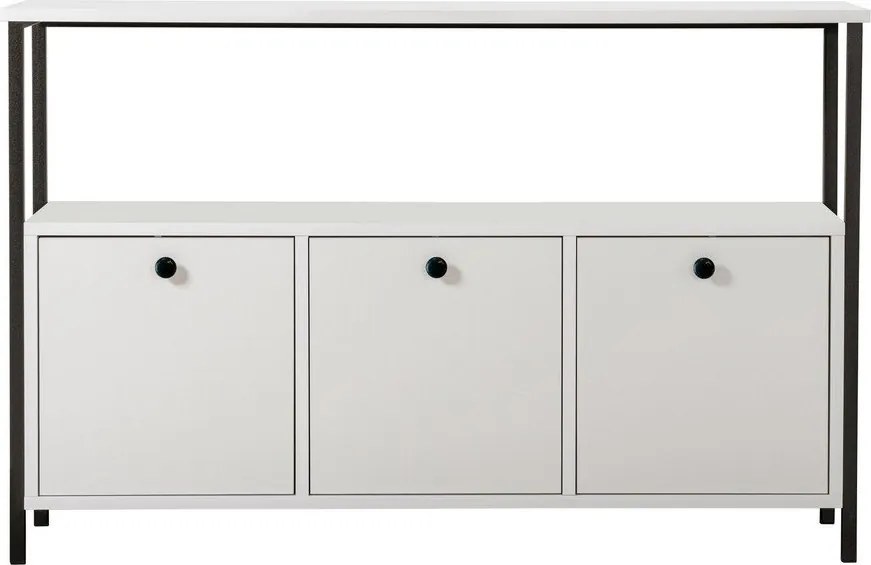Masă consolă albă cu aspect mat 29,5x120 cm Solace – Kalune Design