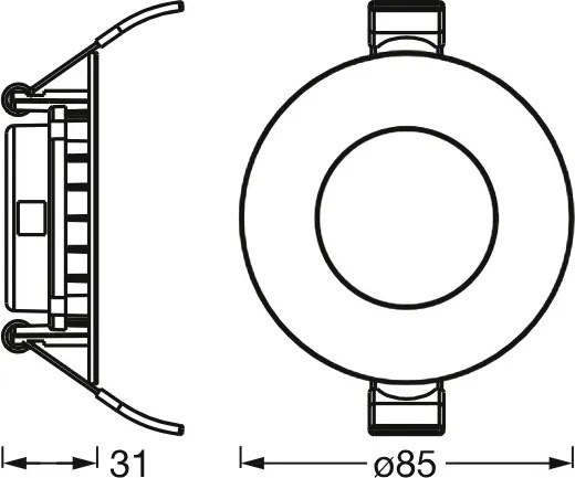 Osram - Set 3x spoturi LED încastrate SLIM, 4,5W, 230V