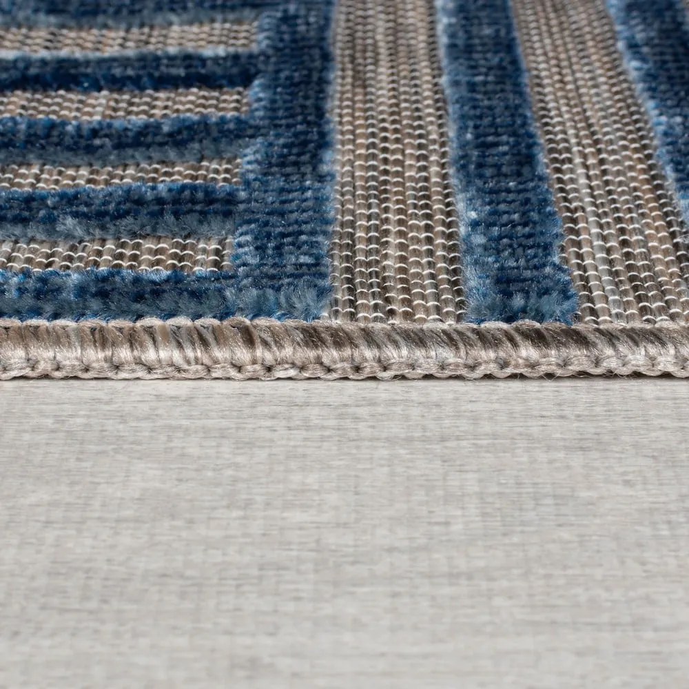 Covor pentru exterior și interior albastru închis 80x150 cm Vigo Blocks – Flair Rugs