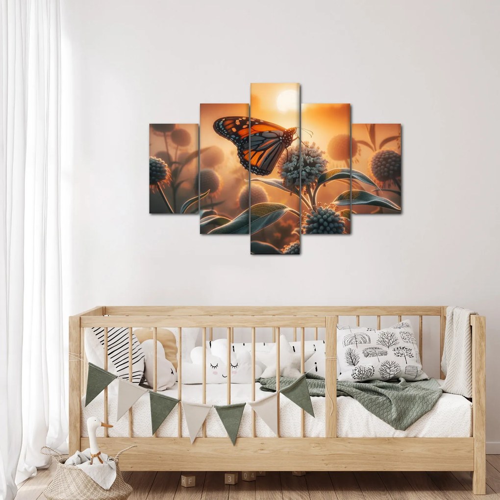 Tablou – Fluture în soare apunând (150x105 cm)