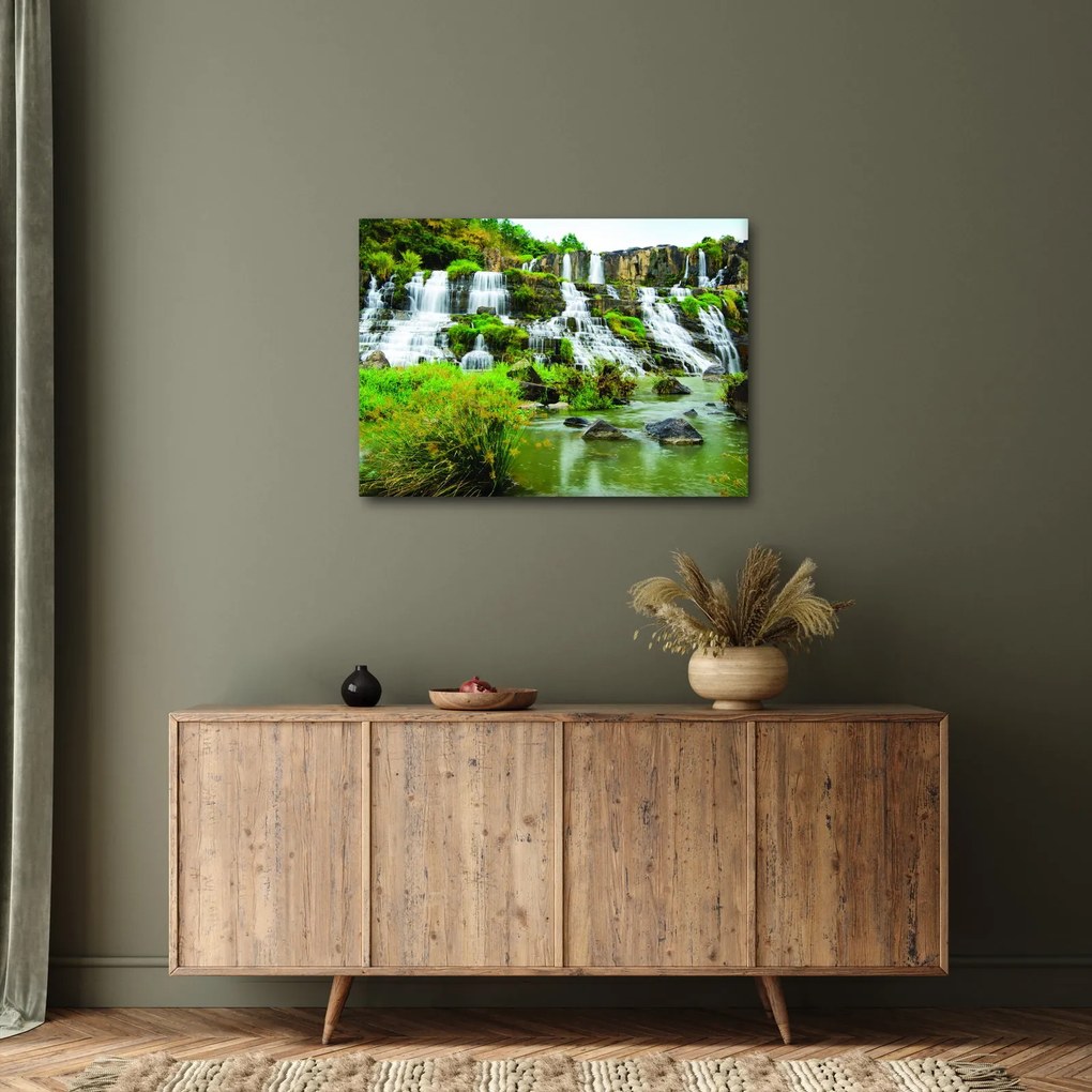 Tablou - cascade cu plante (70x50 cm)