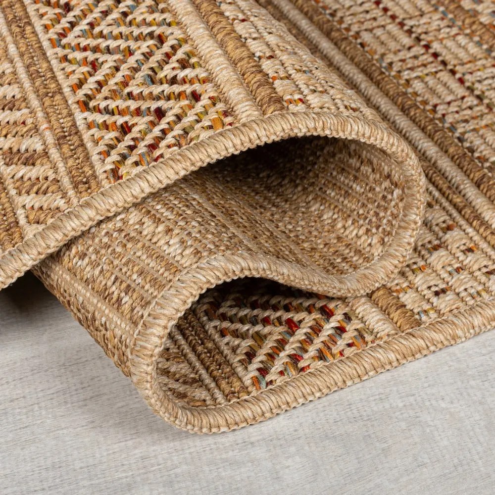 Covor tip traversă de exterior în culoare naturală 80x230 cm Farah Stripe – Flair Rugs