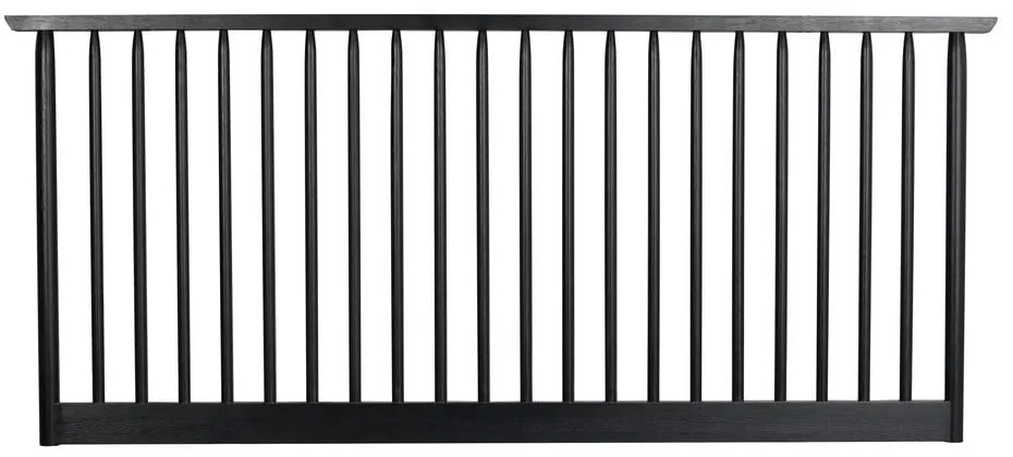 Tăblie de pat neagră din lemn masiv de stejar 194x84 cm Riggins - Rowico