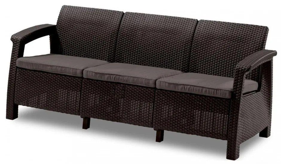 Set de mobilier de grădină Corfu max set, culoare maro, cu perne taupe calde