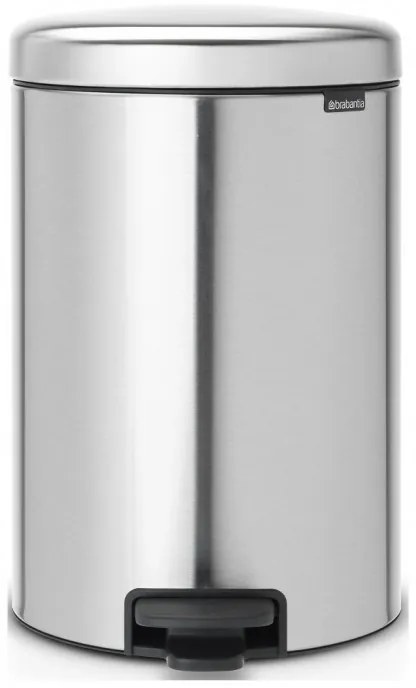 Coș cu pedală Brabantia NewIcon 649046, 20 l, închidere lină, bază antiderapantă, rezistent la amprente, Inox/Mate