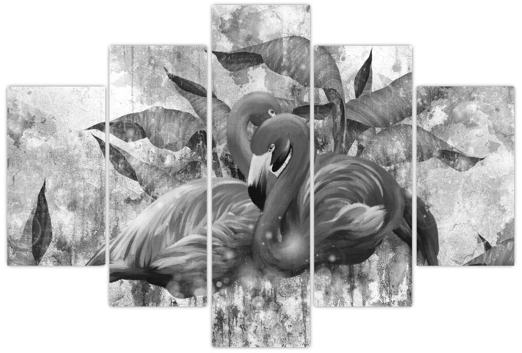 Tablou - Graffiti cu flamingo (150x105 cm)