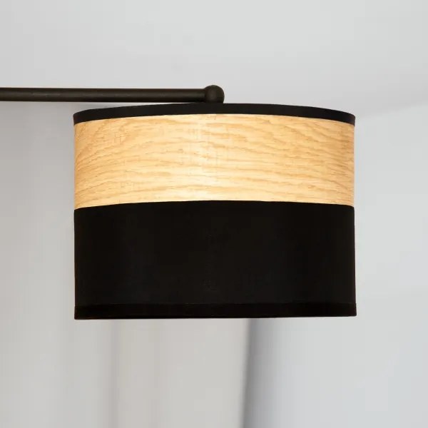 Plafonieră aplicată ALBA 3xE27/15W/230V Ø 66 cm negru/maro