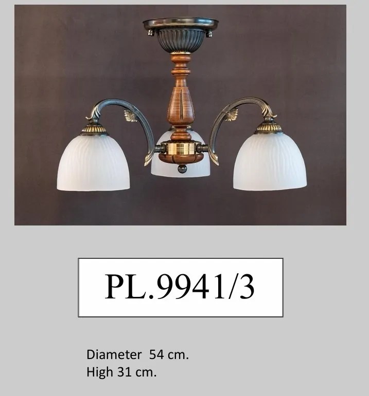 Lustra rustica aplicata cu 3 brate design italian 9941