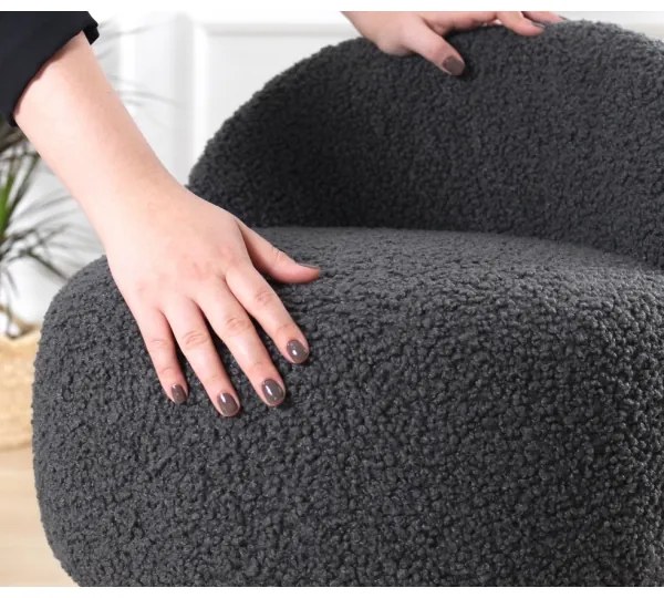 Taburet MIKI, Ø 46 cm, gri închis