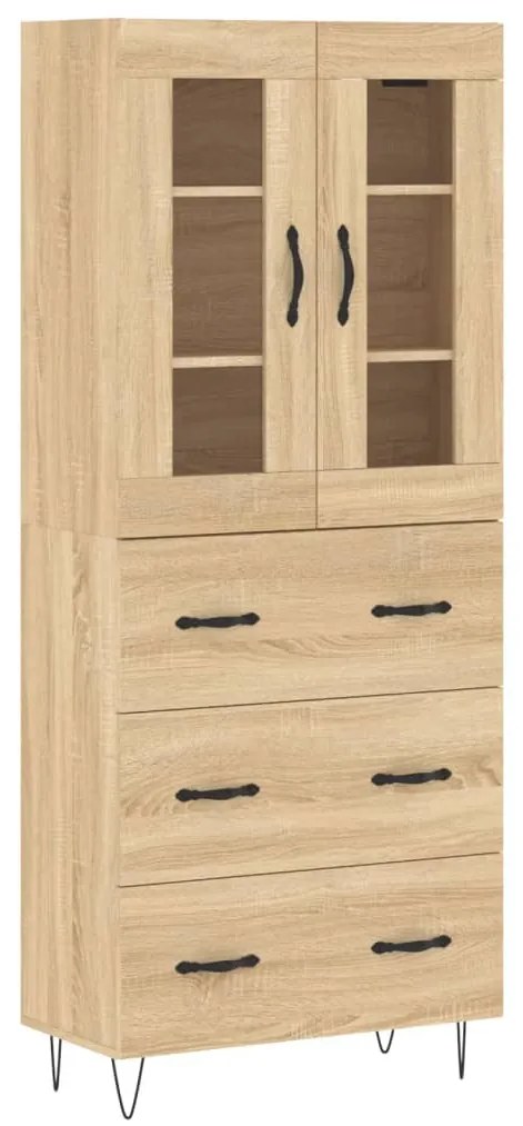 3198436 vidaXL Dulap înalt, stejar sonoma, 69,5x34x180 cm, lemn compozit