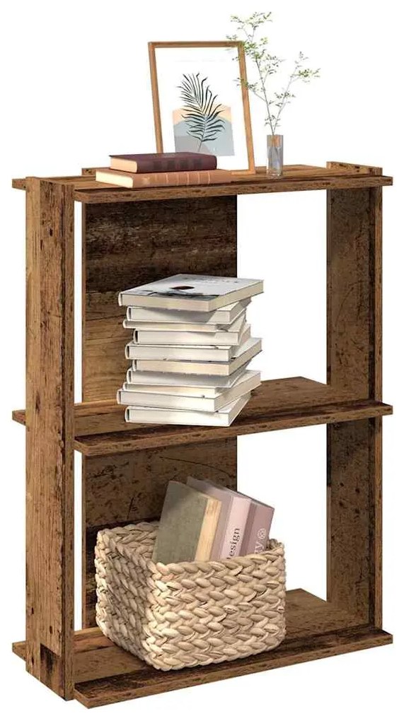 vidaXL Bibliotecă cu 3 etaje din lemn vechi 60x30x80 cm lemn prelucrat