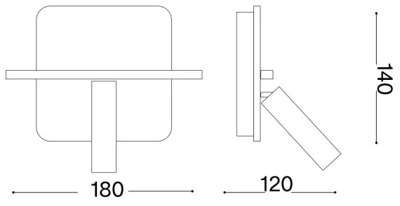 Spot LED de perete Ideal Lux PIANO LED/11,5W/230V USB negru