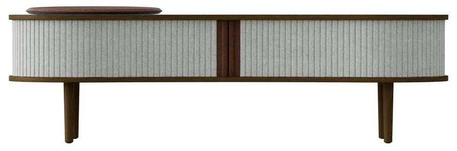 Masă TV gri/maro cu aspect de lemn de stejar 140x40 cm Audacious – UMAGE