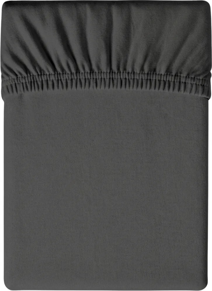Cearsaf Jersey cu elastic 180 x 200 cm gri inchis