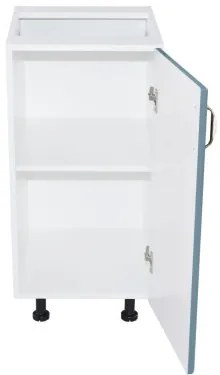 Corp inferior cu 1 usa Zebra, Alb/MDF Albastru fara blat, 40 x 82 x 50 cm