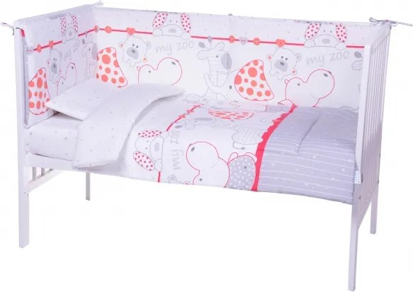 Lenjerie patut cu 4 piese My Little Zoo Red 003