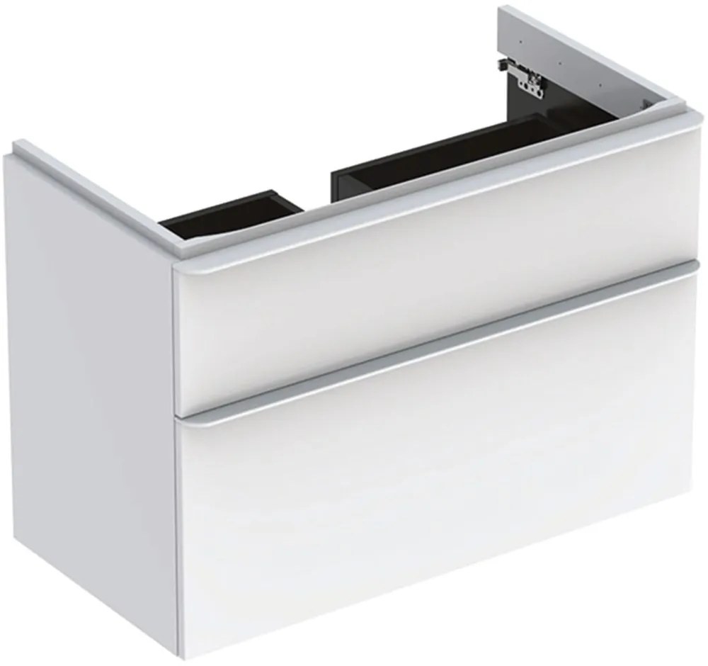 Dulap baie suspendat Geberit Smyle Square pentru lavoar, 90 cm, alb 90 cm