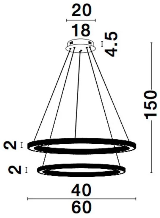 Lustra LED dimabila design elegant CILION 60cm