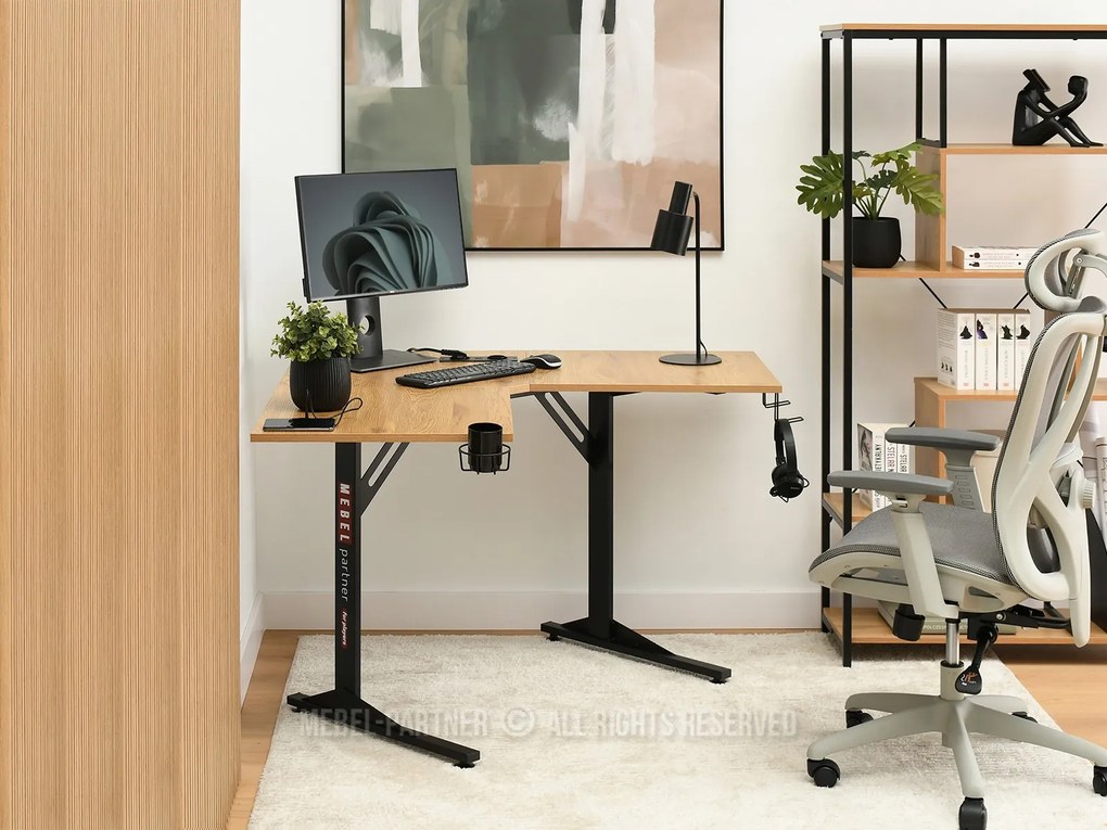 Masă PC Matts C (stejar + negru). 1109795